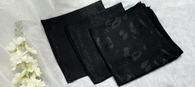 روسری مشکی ژاکارد ابریشم مجلسی وارداتی